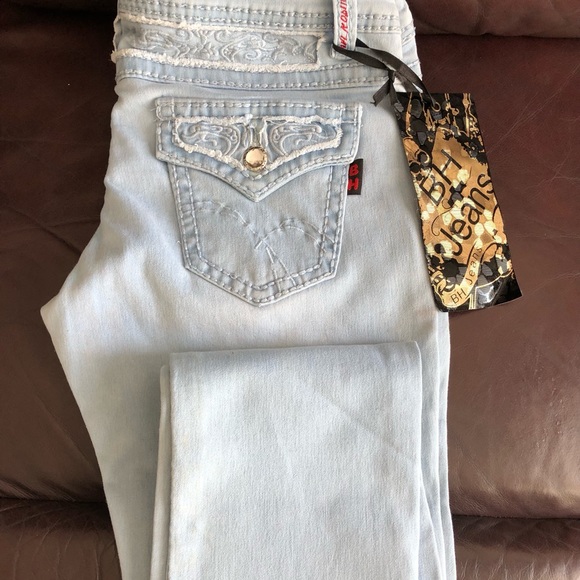 Lt.Blue Women’s Jeans Stretch Skinny fit BH Brand special application design - Picture 11 of 11